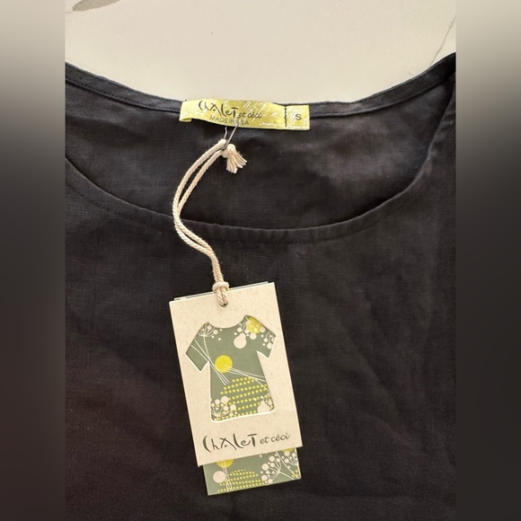 NWT Chalet et Cici Black Linen Elysia Top - Size Small - Picture 2 of 9